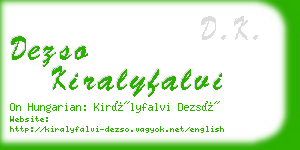 dezso kiralyfalvi business card